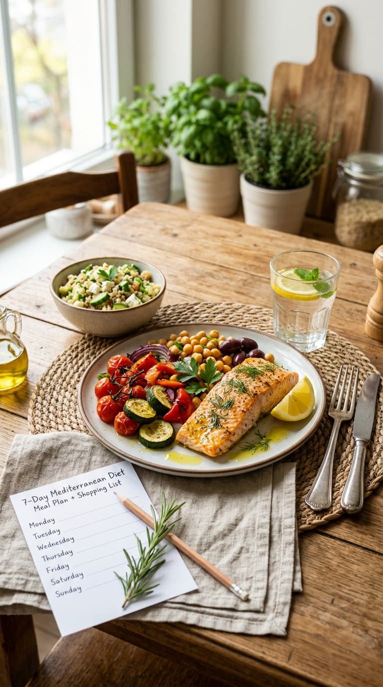 7-Day Mediterranean Diet Meal Plan + Free Shopping List Printable
